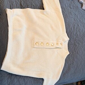 SÉZANE white henley sweater LIKE NEW